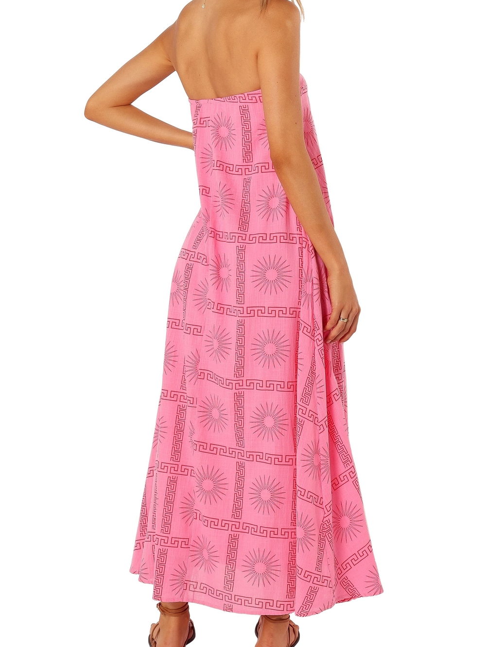 Soph Strapless Women's Maxi Dress In Pink Red Size Xs - Picture 3 of 6